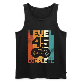 45 years retro 45 birthday funny - Men's Premium Organic Tank Top - black - Front - AI Model Male 178 light (178cm)