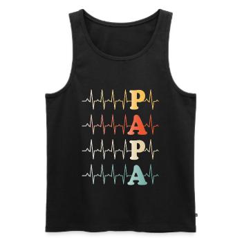 Dad Heartbeat Dad - Men's Premium Organic Tank Top - black - Front - AI Model Male 178 light (178cm)