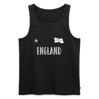 Maillot de football de l’Angleterre Drapeau anglais - Débardeur bio Premium Homme - noir - Devant - Michal (187cm)