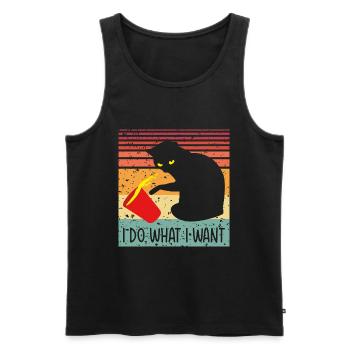 I do what I want Cat - Männer Premium Bio Tank Top - Schwarz - Vorne - AI Model Male 178 light (178cm)