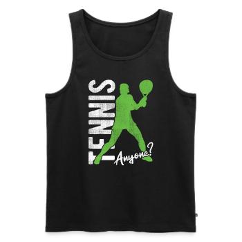 Tennisplatz Spruch Für Tennis - Männer Premium Bio Tank Top - Schwarz - Vorne - Michal (187cm)