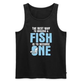Apnoetaucher Freitaucher Taucher - Männer Premium Bio Tank Top - Schwarz - Vorne - Michal (187cm)