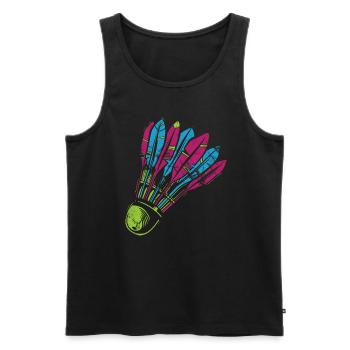 Badminton - Männer Premium Bio Tank Top - Schwarz - Vorne - AI Model Male 178 light (178cm)