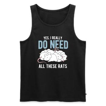 Nagetier Maus Ratte - Männer Premium Bio Tank Top - Schwarz - Vorne - Michal (187cm)