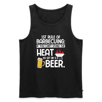 Grillparty Spruch Zum Grillen Grill - Männer Premium Bio Tank Top - Schwarz - Vorne - Michal (187cm)