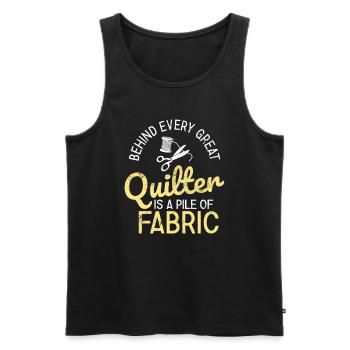 Quilten von Tagesdecken - Männer Premium Bio Tank Top - Schwarz - Vorne - Michal (187cm)