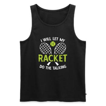 Tennisplatz Spruch Für Tennis - Männer Premium Bio Tank Top - Schwarz - Vorne - AI Model Male 178 light (178cm)