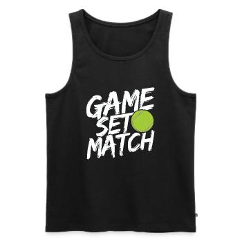 Tennisplatz Spruch Für Tennis - Männer Premium Bio Tank Top - Schwarz - Vorne - Michal (187cm)