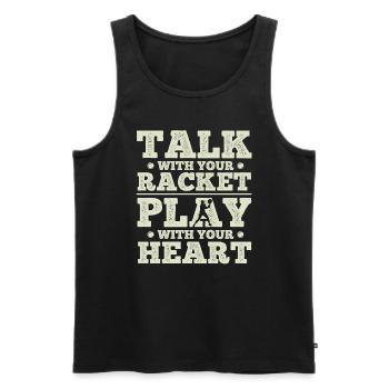 Tennisplatz Spruch Für Tennis - Männer Premium Bio Tank Top - Schwarz - Vorne - Michal (187cm)