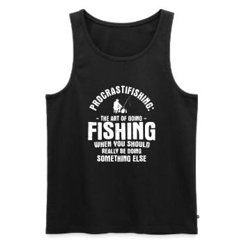 Angler Spruch zum Angeln Angel - Männer Premium Bio Tank Top - Schwarz - Vorne - Michal (187cm)