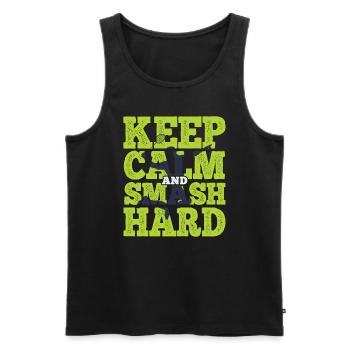 Badminton - Männer Premium Bio Tank Top - Schwarz - Vorne - Michal (187cm)