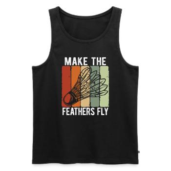Badminton - Männer Premium Bio Tank Top - Schwarz - Vorne - Michal (187cm)