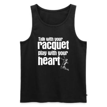 Badminton - Männer Premium Bio Tank Top - Schwarz - Vorne - Michal (187cm)