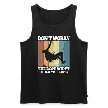 Klettern Bouldern - Männer Premium Bio Tank Top - Schwarz - Vorne - AI Model Male 178 light (178cm)