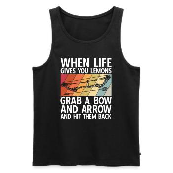 Bogenschießen Archery - Männer Premium Bio Tank Top - Schwarz - Vorne - AI Model Male 178 light (178cm)