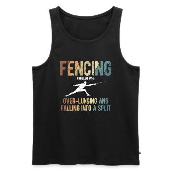 Fechten - Männer Premium Bio Tank Top - Schwarz - Vorne - Michal (187cm)