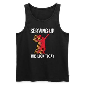 Tennisplatz Spruch Für Tennis - Männer Premium Bio Tank Top - Schwarz - Vorne - Michal (187cm)