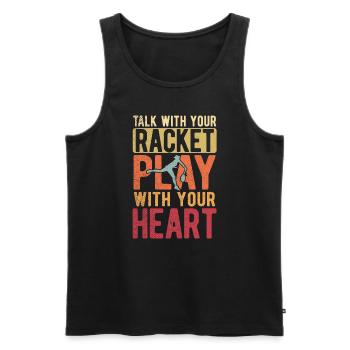 Tennisplatz Spruch Für Tennis - Männer Premium Bio Tank Top - Schwarz - Vorne - Michal (187cm)