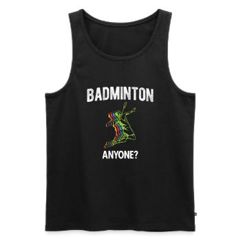 Badminton - Männer Premium Bio Tank Top - Schwarz - Vorne - AI Model Male 178 light (178cm)