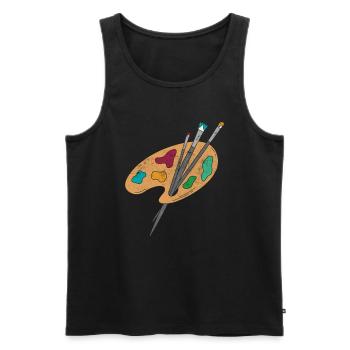 Maler Zeichner für Künstler - Männer Premium Bio Tank Top - Schwarz - Vorne - Michal (187cm)