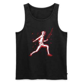 Fechten - Männer Premium Bio Tank Top - Schwarz - Vorne - Michal (187cm)