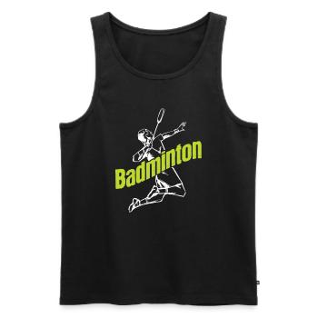 Badminton - Männer Premium Bio Tank Top - Schwarz - Vorne - AI Model Male 178 light (178cm)