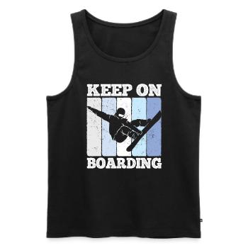 Snowboard Spruch für Snowboarder - Männer Premium Bio Tank Top - Schwarz - Vorne - Michal (187cm)