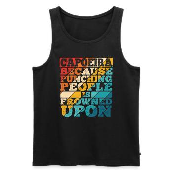 Capoeira - Männer Premium Bio Tank Top - Schwarz - Vorne - Michal (187cm)