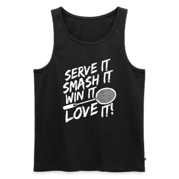 Badminton - Männer Premium Bio Tank Top - Schwarz - Vorne - Michal (187cm)