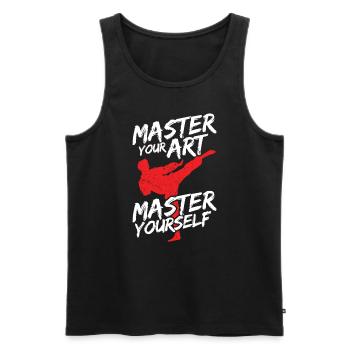 Koreanischer Kampfsport Taekwondo - Männer Premium Bio Tank Top - Schwarz - Vorne - Michal (187cm)