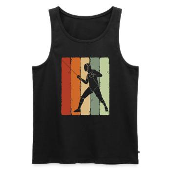 Fechten - Männer Premium Bio Tank Top - Schwarz - Vorne - Michal (187cm)