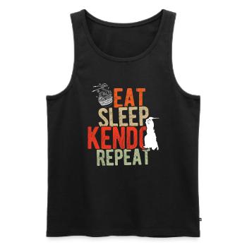 Japanischer Schwertkampf Kendo - Männer Premium Bio Tank Top - Schwarz - Vorne - Michal (187cm)