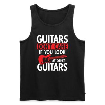Akustik Spruch Für E-Gitarre Konzert Gitarre - Männer Premium Bio Tank Top - Schwarz - Vorne - Michal (187cm)