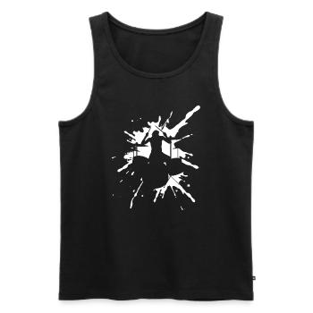 Schlagzeug Spieler Drummer - Männer Premium Bio Tank Top - Schwarz - Vorne - Michal (187cm)