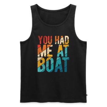 Segelboot Kapitän Spruch Zum Segeln - Männer Premium Bio Tank Top - Schwarz - Vorne - AI Model Male 178 light (178cm)