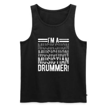 Schlagzeug Spieler Drummer - Männer Premium Bio Tank Top - Schwarz - Vorne - Michal (187cm)