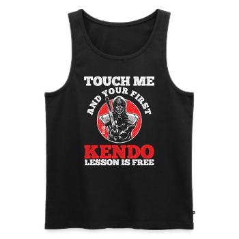 Japanischer Schwertkampf Kendo - Männer Premium Bio Tank Top - Schwarz - Vorne - Michal (187cm)
