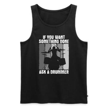 Schlagzeug Spieler Drummer - Männer Premium Bio Tank Top - Schwarz - Vorne - Michal (187cm)