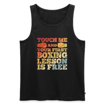 Boxsport Boxing - Männer Premium Bio Tank Top - Schwarz - Vorne - Michal (187cm)