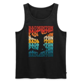 Badminton - Männer Premium Bio Tank Top - Schwarz - Vorne - AI Model Male 178 light (178cm)