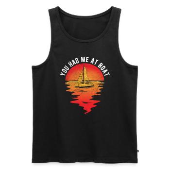 Segelboot Kapitän Spruch Zum Segeln - Männer Premium Bio Tank Top - Schwarz - Vorne - AI Model Male 178 light (178cm)