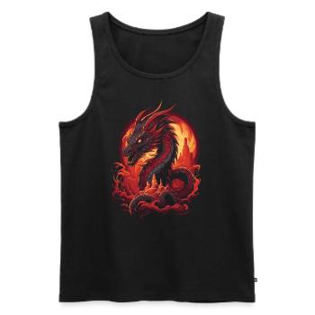 Fantasy Dragon Fire Dragon - Men's Premium Organic Tank Top - black - Front - AI Model Male 178 light (178cm)