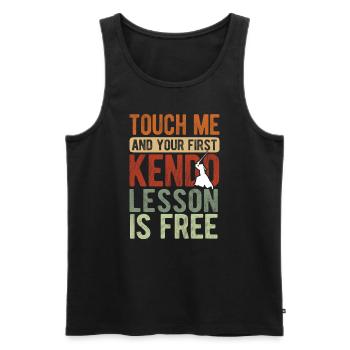 Japanischer Schwertkampf Kendo - Männer Premium Bio Tank Top - Schwarz - Vorne - Michal (187cm)