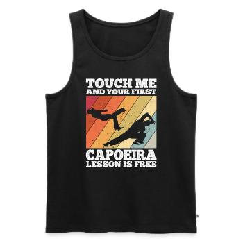 Capoeira - Männer Premium Bio Tank Top - Schwarz - Vorne - Michal (187cm)