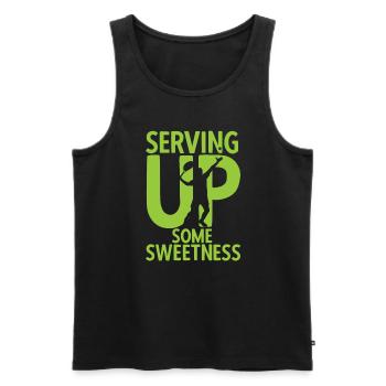 Tennisplatz Spruch Für Tennis - Männer Premium Bio Tank Top - Schwarz - Vorne - Michal (187cm)