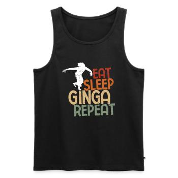 Capoeira - Männer Premium Bio Tank Top - Schwarz - Vorne - Michal (187cm)