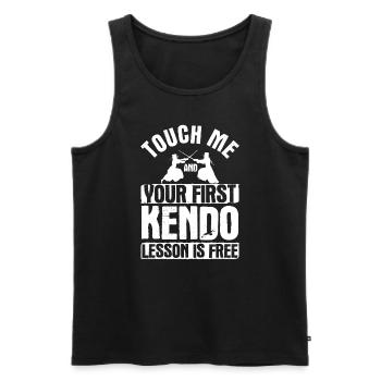 Japanischer Schwertkampf Kendo - Männer Premium Bio Tank Top - Schwarz - Vorne - Michal (187cm)