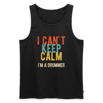 Schlagzeug Spieler Drummer - Männer Premium Bio Tank Top - Schwarz - Vorne - Michal (187cm)