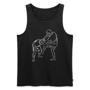 Israelischer Kampfsport Krav Maga - Männer Premium Bio Tank Top - Schwarz - Vorne - Michal (187cm)