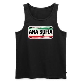 Ana Sofia Plaques de véhicule mexicaines personnalisées w - Débardeur bio Premium Homme - noir - Devant - Michal (187cm)